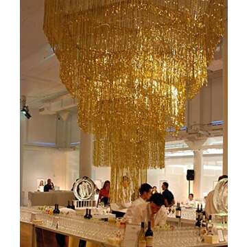 asunflower 9.8 Ft Metallic Tinsel Foil Fringe Curtains - Party Decoration Streamers