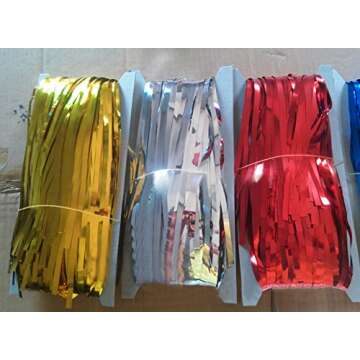 asunflower 9.8Ft Metallic Tinsel Foil Curtains for Parties