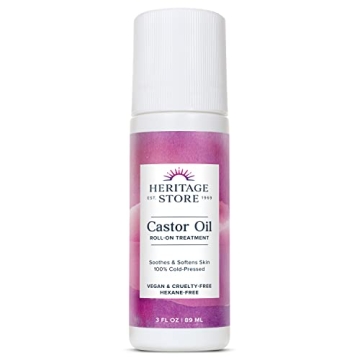 HERITAGE STORE Castor Oil Roll On Nourishing Treatment - Targeted Hydration for Skin Care, Hair Care...