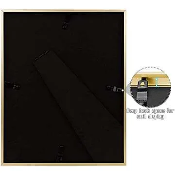 Frametory, 8x10 Metal Picture Frame with Mat for 5x7 Picture & Real Glass, Aluminum Photo Frame Collection (Gold, 1 Pack)