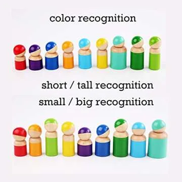 Montessori Rainbow Peg Dolls for Toddlers - Educational Sorting Toy