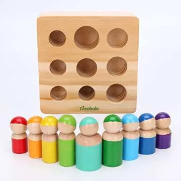 Montessori Rainbow Peg Dolls for Toddlers - Educational Sorting Toy