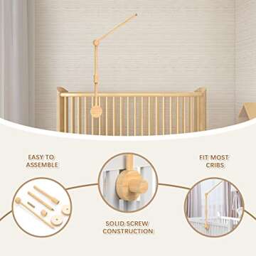 FEISIKE Baby Crib Mobile Arm for Nursery Decor