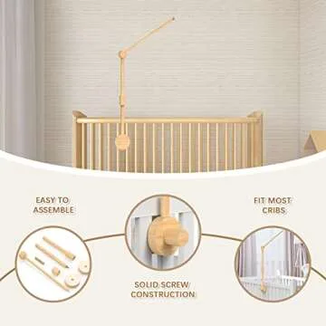 FEISIKE Baby Crib Mobile Arm for Nursery Decor