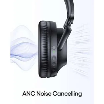 TAGRY Active Noise Cancelling Over Ear Headphones - 100H Playback, Bluetooth, Deep Bass, Fast Chargi...