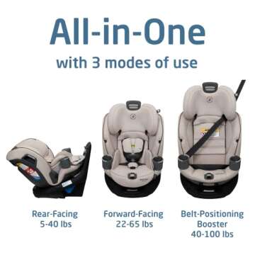 Maxi-Cosi Emme 360 Car Seat: Rotating Car Seat 360, All-in-One Convertible, Car Seat 360 Rotation, Swivel Car Seat in Desert Wonder