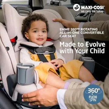 Maxi-Cosi Emme 360 Car Seat: Rotating Car Seat 360, All-in-One Convertible, Car Seat 360 Rotation, Swivel Car Seat in Desert Wonder