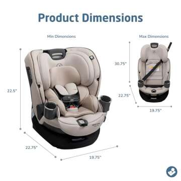 Maxi-Cosi Emme 360 Car Seat: Rotating Car Seat 360, All-in-One Convertible, Car Seat 360 Rotation, Swivel Car Seat in Desert Wonder