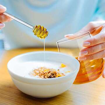 Beautiful ORIJOYNA Honey Pot with Dipper for Your Kitchen