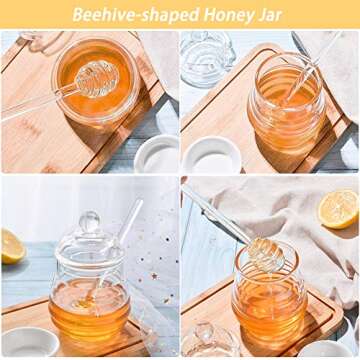 Beautiful ORIJOYNA Honey Pot with Dipper for Your Kitchen