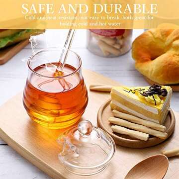 Beautiful ORIJOYNA Honey Pot with Dipper for Your Kitchen