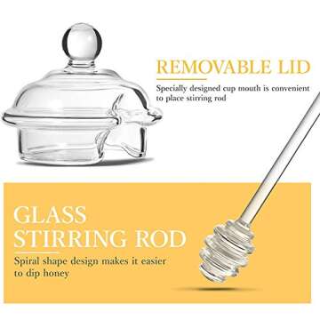 Beautiful ORIJOYNA Honey Pot with Dipper for Your Kitchen