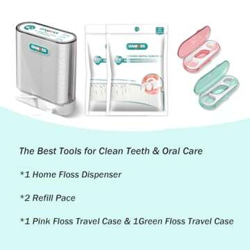 Dental Floss Picks Dispenser-308 Count Professional Cavity Resistant Flossers-LIAMOSS Automatic Pop ...