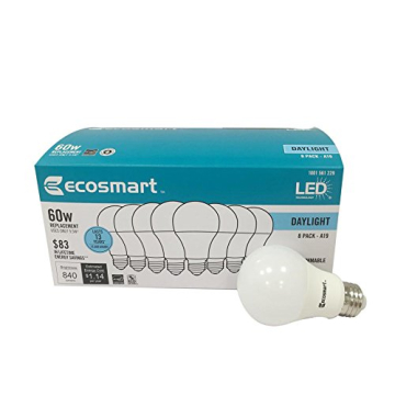 Ecosmart Energy Efficient LED A19 Light Bulbs - 8 Pack