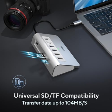 USB C Hub, INTPW 9-in-1 USB C Hub Multiport Adapter with 4K HDMI, PD 100W, USB-C and 2 USB A 3.0 5Gbps, 2 USB A 2.0, SD/TF Card Reader, Aluminum USB C to USB Hub for iPhone 16/15 Series, MacBook, iPad