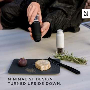 LARS NYSØM Salt and Pepper Grinder Set Stainless Steel with Adjustable Grinder I Bottle Design Spice Mills Set Manual (Stainless Steel)