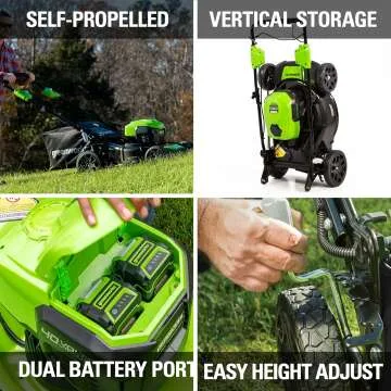 Greenworks 40V 21" Self-Propelled Battery Lawn Mower