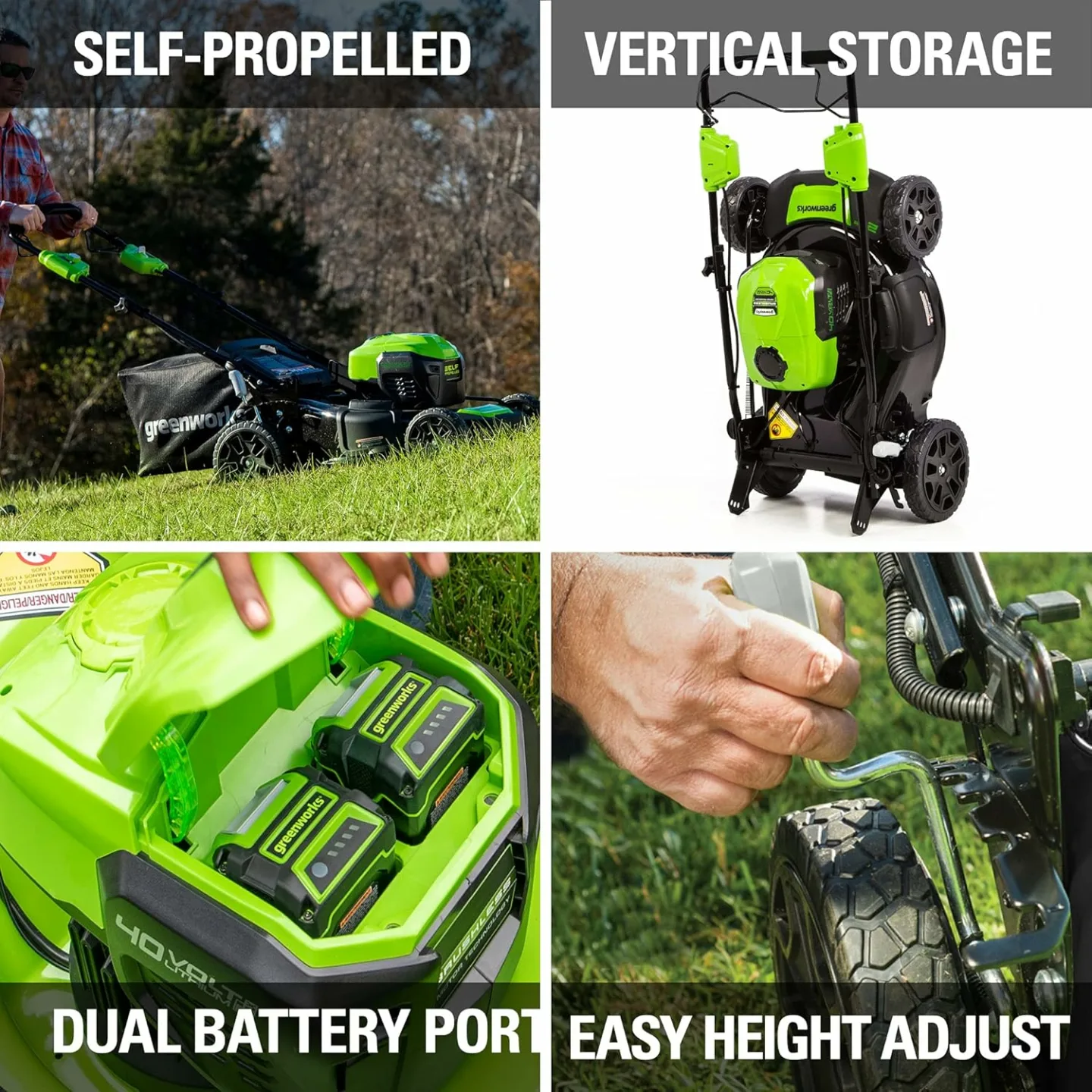 Greenworks 40V 21" Self-Propelled Battery Lawn Mower