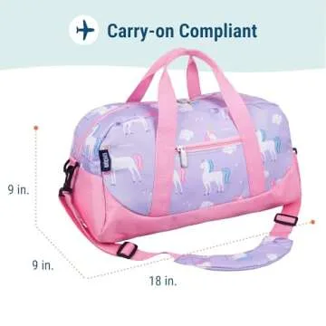 Wildkin Kids Overnighter Duffel Bags for Boys & Girls, Perfect for Early Elementary Sleepovers Duffel Bag for Kids, Carry-On Size & Ideal for School Practice or Overnight Travel Bag (Unicorn)
