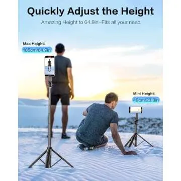 OMOTON Phone Tripod: 64" Extendable & Magnetic Selfie Stick