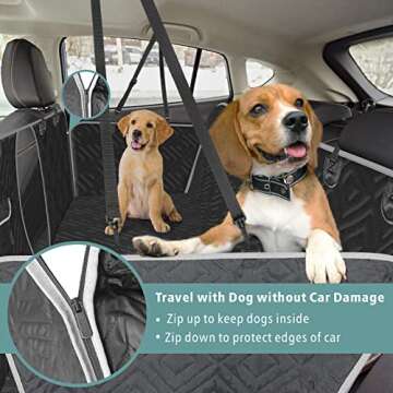 F-color Dog Car Seat Cover - Dog Seat Cover for Back Seat - Waterproof Nonslip Dog Hammock for Car C...