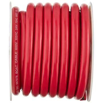 Ancor 112502 Tinned Copper Wire, 6 AWG (13mm2), Red - 25ft