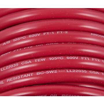 Ancor 112502 Tinned Copper Wire, 6 AWG (13mm2), Red - 25ft