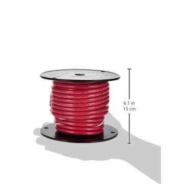 Ancor 112502 Tinned Copper Wire, 6 AWG (13mm2), Red - 25ft