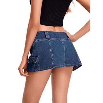 Floerns A Line Flare Denim Mini Skirt for Women