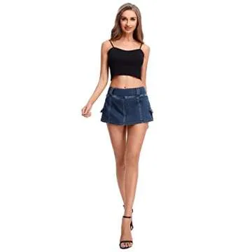 Floerns A Line Flare Denim Mini Skirt for Women