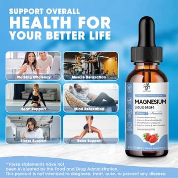 iMATCHME Magnesium Glycinate Liquid Drop with Omega-3, L-Theanine, D3, B6, B12 - Calm, Energy, and M...
