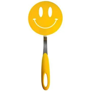 Tovolo Spatulart Smiley Nylon Flex Turner, Spatula Cooking Utensil Co-Molded With Silicone, Sturdy Steel Handle, Safe for Non-Stick Cookware, Face, H x 11.75 x W x 1.25