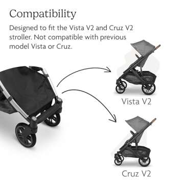 UPPAbaby Basket Cover for Cruz V2 Stroller - Protects and Conceals Belongings - Easy Attachment and Access - Water-Resistant Material