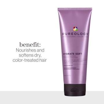 Pureology Hydrate Soft Softening Treatment For Dry, Color-Treated Hair Nourishing Treatment - Adds Softness, Sulfate-Free, Vegan