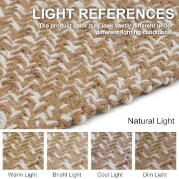 Collive Small Bathroom Rug, 2' x 3' Hand-Woven Low Profile Front Entryway Rug, Tan Cotton Reversible Washable Kitchen Mat Modern Farmhouse Carpet for Foyer Bedroom Back Door Decor