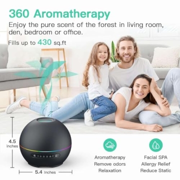 THIMONES 2 Pack Essential Oil Diffusers 200ml Aromatherapy Humidifier