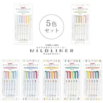 Zebra WKT7-5C-HC-N Highlighter - Mildliner with Radiant Colors for Creative Note-Taking!