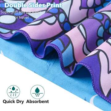 2 Pack Oversized Microfiber Beach Towels for Travel