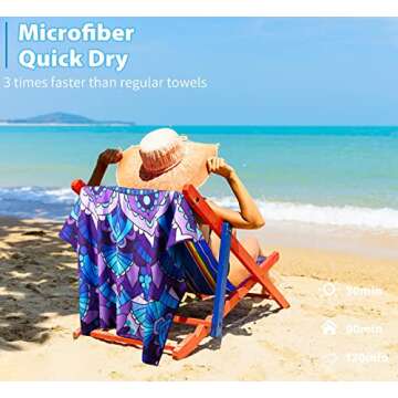 2 Pack Oversized Microfiber Beach Towels for Travel