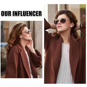 DUCO Retro Aviator Polarized Sunglasses for Women - Stylish Summer Shades