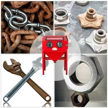 Parts-Diyer 60 Gallon Air Sandblasting Cabinet ，60-125PSI Sand Blaster Cabinet Kit Large Steel Sandblast Cabinet with Sandblaster Gun 4 Ceramic Nozzles for Stain, Rust Removal, Paint