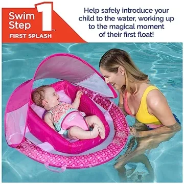SwimWays Infant Baby Spring Float with Sun Canopy