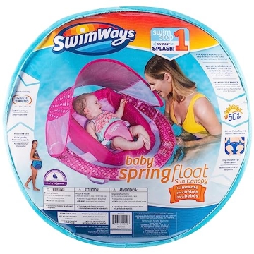 SwimWays Infant Baby Spring Float with Sun Canopy