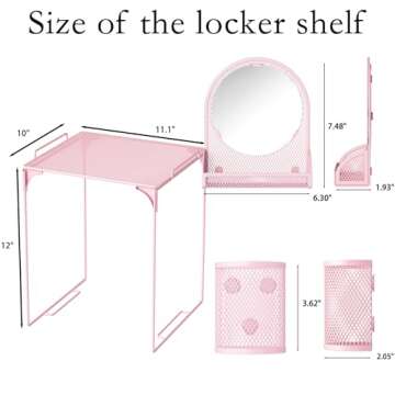 Svartur Pink Locker Shelf Kit with Mirror & Cup Accessories