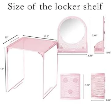 Svartur Pink Locker Shelf Kit with Mirror & Cup Accessories