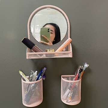Svartur Pink Locker Shelf Kit with Mirror & Cup Accessories
