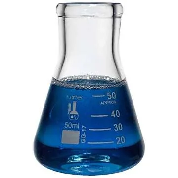 Glass Erlenmeyer Flask Set with Magnetic Stir Bar - 3 Sizes - 50, 150 and 250ml, 3.3 Borosilicate Gl...