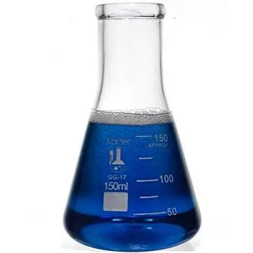 Glass Erlenmeyer Flask Set with Magnetic Stir Bar - 3 Sizes - 50, 150 and 250ml, 3.3 Borosilicate Glass, Karter Scientific 214U7