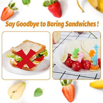30 PCS Sandwich Fruit Cutter Shapes - RUCKAE 8 Different Uncrustables Sandwich Shape Maker, Food Sha...