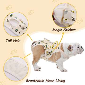 QBLEEV Dog Diapers Washable for Female Dogs with Adjustable Straps